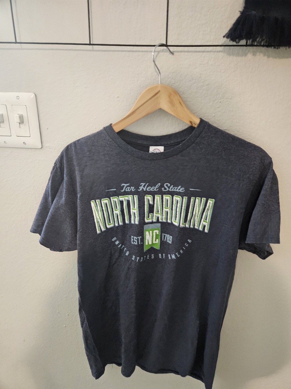 Delta North Carolina Tar Heel State Graphic Tee - Blue with Green Accents